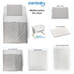 PAMBABY Set completo MINI CULLA 4 Pz GRIGIO - immagine 2