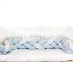Treccia Paracolpi Lettino Azzurro in Cotone – Sicurezza, Design e Comfort per il Sonno del Tuo Bambino
