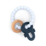 BAMBOOM Massaggiagengive legno e silicone cuore | BLU