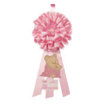 Fiocco Nascita in tessuto "Giada" Rosa