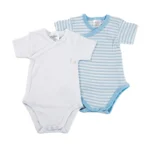 Set 2 Body Scaldacuore Mezza Manica in Cotone per Neonati