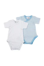 Set 2 Body Scaldacuore Mezza Manica in Cotone per Neonati